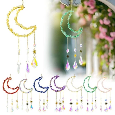 Home Decor Natural Amethyst Gravel Pendant Handwoven Catcher Wind Chime - Image 1 of 4