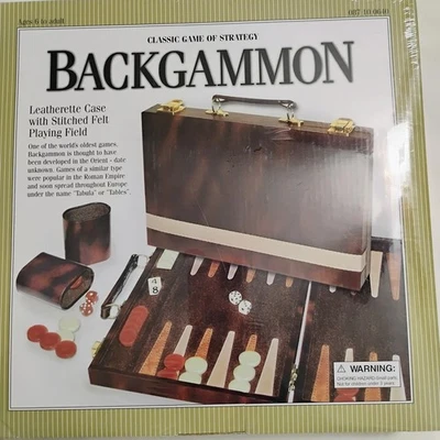 Collector's Backgammon Game Set with Leatherette Case 2005 - New, Sealed - Image 1 of 4