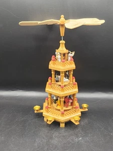 Vintage Wonderland Collectables Weihnachten 11" Pyramide Holz Krippe Windmühle *LESEN* - Bild 1 von 18