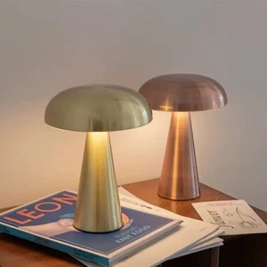 Lampada da tavolo LED a fungo retrò ricaricabile touch luce notturna - Foto 1 di 11