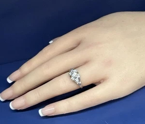 Impresionante anillo de filigrana de diamantes platino Art Deco años 30❤️talla 6,5❤️2,9 gramos - Imagen 1 de 10