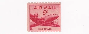 BRIEFMARKEN US SCOTT C37 "DC-4 Sky Master" "Small Plane" 5 CENT POSTFRISCH 1948 - A - Bild 1 von 1