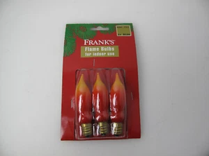 1 Pack Flame Tip 3 Bulbs C-7 120 Volt Christmas Vintage New Old Stock - Picture 1 of 4