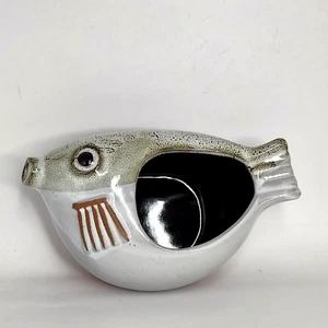 Ceramic Puffer Fish Fugu Sake Porer Pot Bowl Vintage Japan Red Ware Vintage - Picture 1 of 9