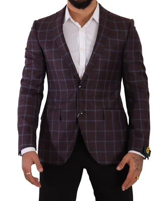 LUIGi BIANCHI MANTOVA Blazer Bordeaux Checkered Coat Jacket IT52/US42/ L $1200 - Image 1 of 4