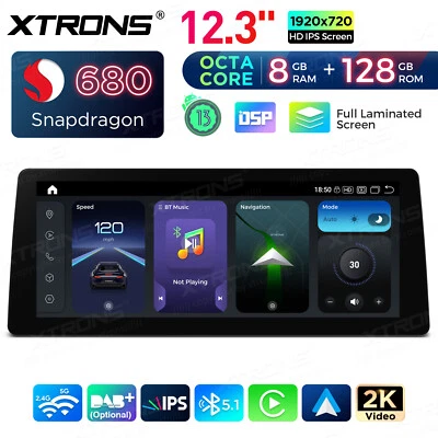 12.3" Car 2K Screen Android 14 Qualcomm 8+128GB 4G CarPlay for BMW 3 E90 M3 CIC - Image 1 of 4