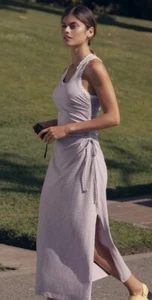 NWT Daily Practice by Anthropologie Ruched Sleeveless Ruffle Striped Dress XXS!! - Picture 1 of 12