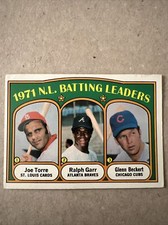 TOPPS BASEBALL #85 1971 N.L. Batting Leaders Joe Torre/Garr/Beckert EX