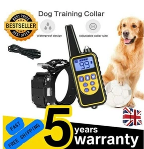 Electric pet training collar waterproof electric shock anti-barking training UK - Picture 1 of 9