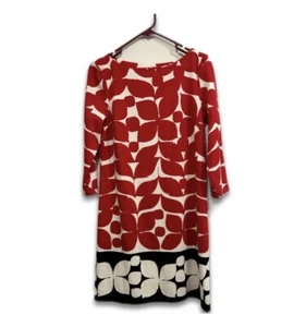 Vestido London Times para mujer 8 pétalos rojo negro blanco manga 3/4 ropa de trabajo - Imagen 1 de 4