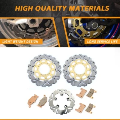 GSXR600 GSXR750 2008 2009 2010 discos de freno delanteros traseros rotores + pastillas para Suzuki Foto 1 de 4