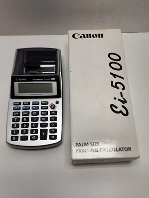Canon Ei-5100 Palm Size Printing Calculator w/ Box & Manual - Image 1 of 4