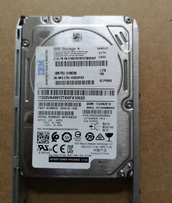 IBM 01NN788 1.2 TB SAS 10K SAS 2.5" HotPlug SED Harddrive 1XH210-039 + CADDY UK - Image 1 of 3