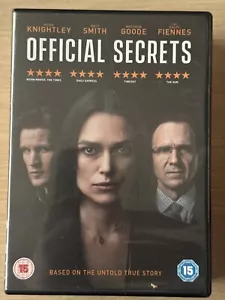 Official Secrets DVD 2019 Keira Knightley Matt Smith Matthew Goode Ralph Fiennes - Picture 1 of 1