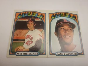 1972 Topps California Angels #160 Andy Messersmith and #253 Sandy Alomar - Picture 1 of 3