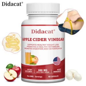 Vinaigre de cidre de pomme pur ACV 680 mg Brûleur de graisse pour perte de poids - Imagen 1 de 10