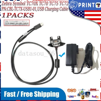 PN:CBL-TC7X-USB1-01,New USB Charging Cable for Zebra Symbol TC70X TC70 TC75 TC72 - Image 1 of 4