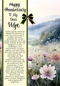 NEW DESIGN Happy Anniversary To My Dear Wife A5 Card Love Wedding Anniversary - Picture 1 of 2