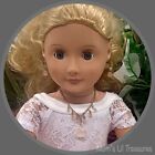 Pink Tones Dangle Doll Naszyjnik Kolczyk Zestaw • 18-calowa modna biżuteria lalki