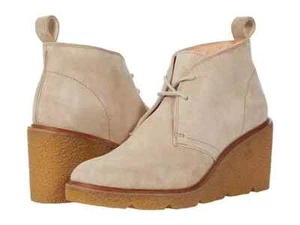 Clarks Clarkford DBT Women's 6 M Sand Suede Wedge Heels Closed Toe NEW Lace Up - Picture 1 of 9