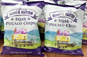 Trader Joe's Gluten Free Garlic Butter Irish Potato Chips 5.5oz 156g (2 Bags) - Picture 1 of 2