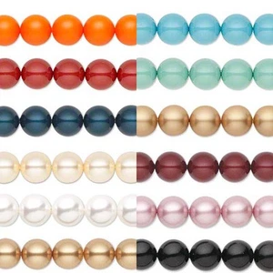 Lot of 10 Smooth Round Authentic Crystal Loose Pearl Beads Small - Big (5810) - Picture 1 of 51