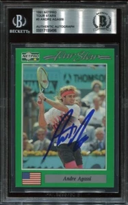 ANDRE AGASSI signed autographed 1991 NETPRO ROOKIE CARD RC BECKETT (BAS) RARE - Picture 1 of 2