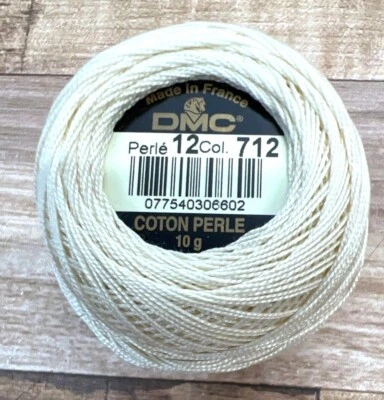 DMC Perle Cotton Thread Ball Size 12 Col.712 Cream 10g Fine Embroidery & Crochet - Image 1 of 2