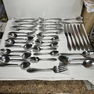 Pfaltzgraff AMERICAN BEAD Pattern 18/0 Stainless China Flatware 39 Pieces - Picture 1 of 10