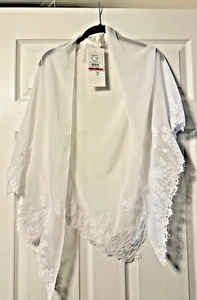 NWT Sheer Tulle Drape Embroidered Lace Appliques & Sequins NEW David's Bridal's - Picture 1 of 4