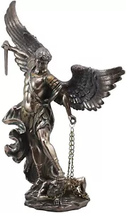 Archangel Saint St Michael 21" Large Bronze powder with Hand Painted Statue - Picture 1 of 7