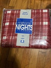 Natural Nights 100% Cotton Queen Flannel Sheet Set Extra Deep New