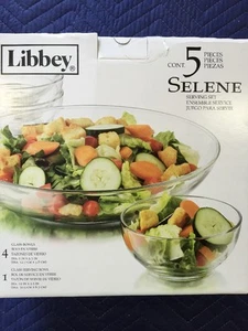 Libbey "Selene" 5 Piece Glass Serving Set - Picture 1 of 8