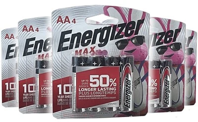 ENERGIZER Max AA Batteries Long Lasting New Alkaline Battery On Sale USA 5-Pack - Image 1 of 2