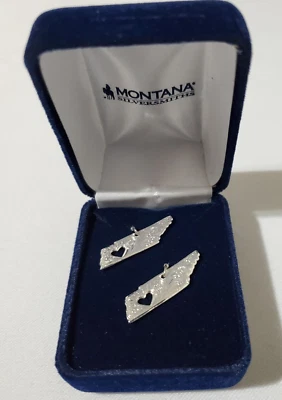 Pendiente colgante Montana Silversmiths State Charm corazón plateado Tennessee EE. UU. Foto 1 de 3