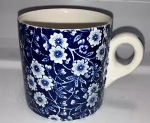 Calico Burleigh Becher blau mit weißen Blumen Staffordshire England - Bild 1 von 4