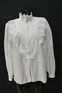Gr.46 Trachtenbluse weiß Bluse für Dirndl Distler mit Spitze Stickerei TB10134 - Bild 1 von 4