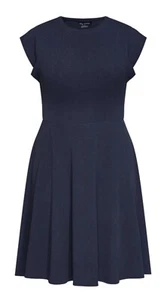 City Chic Skylar Navy Knee Length Midi Dress XS/14 - Picture 1 of 8