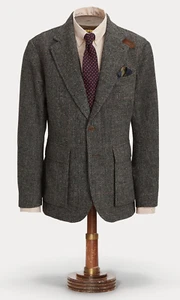 RRL Ralph Lauren 1920s Inspired Unconstructed Wool Tweed Sport Coat Jacket-XXL - Picture 1 of 12