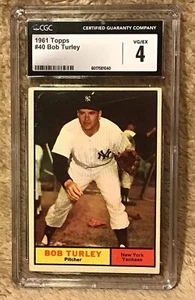 1961 TOPPS #40 BOB TURLEY YANKEES - CGC 4 - Picture 1 of 2