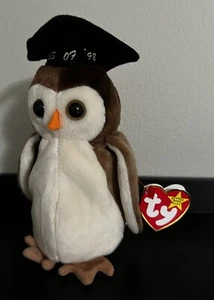 Original TY Beanie Baby🦉OWL "WISE" Class of '98 -1997 5th/6th Gen Tags Neu mit Etikett - Bild 1 von 7