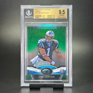 2011 Topps Platinum #1 cámara Newton novato refractor verde/499 BGS 9,5 RC - Imagen 1 de 2