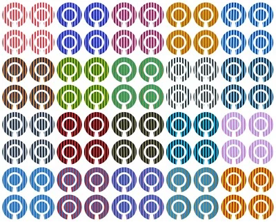 ACCLAIM Self Adhesive Striped Bowls Bowlers Identity Stickers Full Sets Of 4 - Image 1 of 2