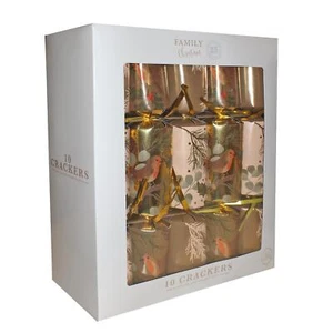Christmas Crackers 10 Pack 30cm Plastic Free Gifts - Christmas Robins - Picture 1 of 3