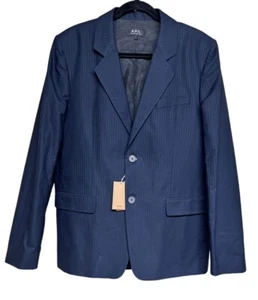 A.P.C. Rue Madame Paris Navy Blue 2 Piece Suit Jacket & Pants Men’s Size Large - Picture 1 of 19
