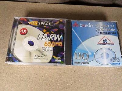 8 x New CD-RW74 Recordable 650 MB 74 Mins 2x 4x Multi  Speed - Hi-Space + Boeder - Image 1 of 4