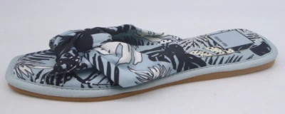 Dolce Vita 蓝色白色花卉叶子织物拖鞋凉鞋 6 码 — 第 1/4 张图片