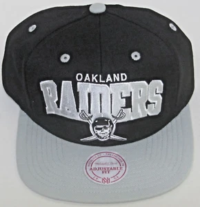 NFL Oakland Raiders Multi-Color Flat Bill Snap Back Hat By Mitchell & Ness - Picture 1 of 4