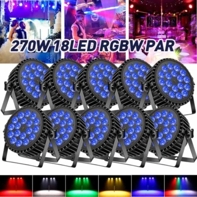 U'King 270W PAR Light 18LED Beam RGBW DMX Club DJ Disco Party Show Stage Lights - Image 1 of 4