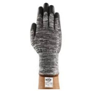 Ansell 48-705 Edge Cut Resistant Gloves, Black Palm Coated, Polyester Size 8 - Picture 1 of 3